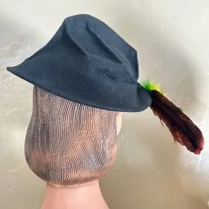 Accessories | Unusual 195s Black Felt Hat With Folded Crown  display picture 3
